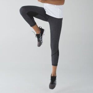 Lululemon Pace Rival Crop Wee Stripe Black Heathered Exploded So Fly Butterfly